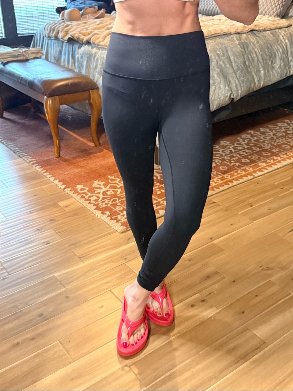 lululemon athletica Black High-Rise Workout shine Leggings 8